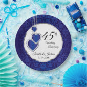 Assiettes En Carton 45th Sapphire Anniversary Keepsake Design (Fête)