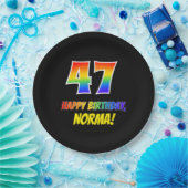 Assiettes En Carton 47e anniversaire : Gras, amusant, simple, arc-en-c (Fête)