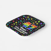 Assiettes En Carton 47th Birthday: Fun Stars Pattern and Rainbow “47” (Angulaire)
