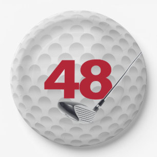 Assiettes En Carton 48e anniversaire Golf Ball Design Plaque en papier