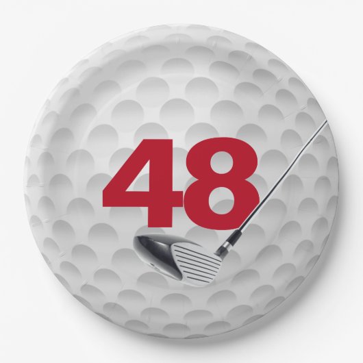Assiettes En Carton 48e anniversaire Golf Ball Design Plaque en papier (Devant)