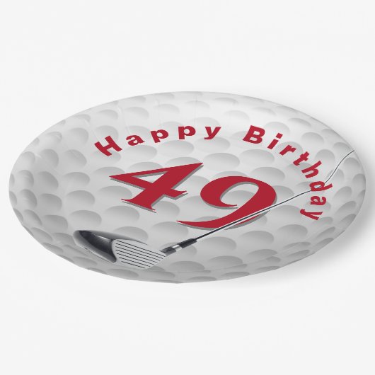 Assiettes En Carton 49e anniversaire Golf Ball Design Plaque en papier (Angle)