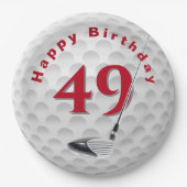 Assiettes En Carton 49e anniversaire Golf Ball Design Plaque en papier (Devant)