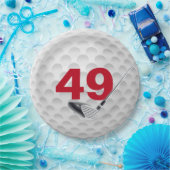 Assiettes En Carton 49e anniversaire Golf Ball Design Plaque en papier (Fête)