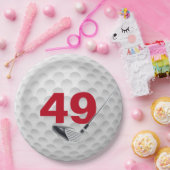 Assiettes En Carton 49e anniversaire Golf Ball Design Plaque en papier (Fête)