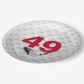 Assiettes En Carton 49e anniversaire Golf Ball Design Plaque en papier (Angle)