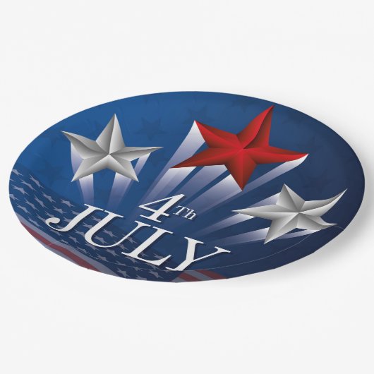 Assiettes En Carton 4 juillet (Angle)