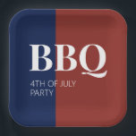 Assiettes En Carton 4 juillet<br><div class="desc">Vaisselle simple et moderne rouge blanc et bleu.</div>