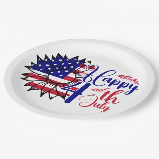 Assiettes En Carton 4 juillet (Angle)