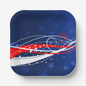 Assiettes En Carton 4 Juillet Abstrait (Recto)