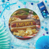 Assiettes En Carton 4 juillet américain Hot Dog (Fête)