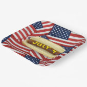 Assiettes En Carton 4 juillet avec des chiens chauds (Angulaire)