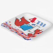Assiettes En Carton 4 juillet blanc et bleu (Angulaire)