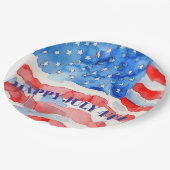 Assiettes En Carton 4 juillet Bleu Rouge Blanc (Angle)