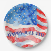 Assiettes En Carton 4 juillet Bleu Rouge Blanc (Devant)