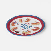 Assiettes En Carton 4 juillet de chien chaud patriotique mignon (Angle)