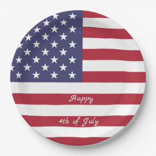Assiettes En Carton 4 juillet drapeau américain des Etats-Unis