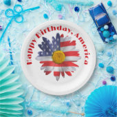 Assiettes En Carton 4 juillet Drapeau Daisy (Fête)