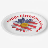 Assiettes En Carton 4 juillet Drapeau Daisy (Angle)