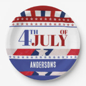 Assiettes En Carton 4 juillet Drapeau de l'Amérique (Devant)