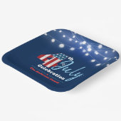 Assiettes En Carton 4 juillet Drapeau Patriotique Rouge Blanc Bleu Lum (Angulaire)