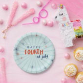 Assiettes En Carton 4 juillet Firework Party BBQ Rouge Blanc Bleu (Fête)