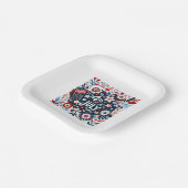 Assiettes En Carton 4 juillet florale (Angulaire)