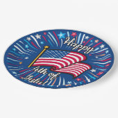 Assiettes En Carton 4 juillet heureux (Angle)