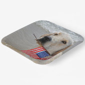 Assiettes En Carton 4 juillet Labrador Retriever avec drapeau (Angulaire)
