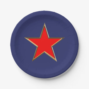 Assiettes En Carton 4 juillet or rouge bleu étoile patriotique
