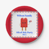 Assiettes En Carton 4 juillet Parti Cute Patriotic Popsicle (Devant)