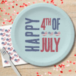 Assiettes En Carton 4 juillet Parti mignon drapeau américain patriotiq<br><div class="desc">Cute Patriotic USA American Flag Heart 4 juillet Plaques en papier! Caractéristiques mignon à l'aspect angoissé des coeurs du drapeau américain pour former une image amusante rouge, blanc et bleu! Customisez les couleurs de l'arrière - plan et les polices si vous le souhaitez ! Célébrez les étoiles et les rayures...</div>