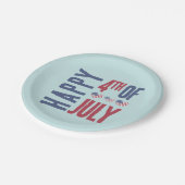 Assiettes En Carton 4 juillet Parti mignon drapeau américain patriotiq (Angle)