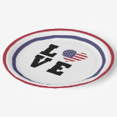 Assiettes En Carton 4 juillet Pique-nique, Red Blue White Patriotic Pa (Angle)