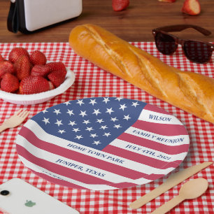 Assiettes En Carton 4 juillet plaque papier reunion familiale