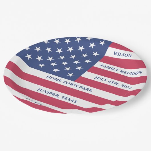 Assiettes En Carton 4 juillet plaque papier reunion familiale (Angle)