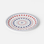 Assiettes En Carton 4 juillet Plaques en papier Monogramme Red Stars (Angle)