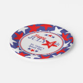 Assiettes En Carton 4 juillet Quatrième Étoiles Rouge Blanc Bleu Patri (Angle)