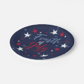 Assiettes En Carton 4 juillet Red White Blue Fireworks (Angle)