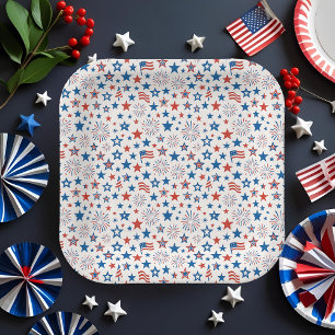Assiettes En Carton 4 juillet tasses de fête