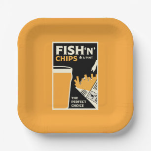 Assiettes En Carton 4 juin — Journée du poisson et de la chipe