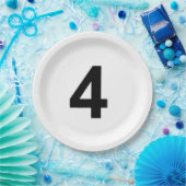 Assiettes En Carton 4 - number four plate (Fête)