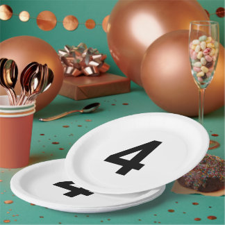 Assiettes En Carton 4 - number four plate