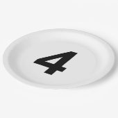 Assiettes En Carton 4 - number four plate (Angle)