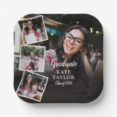 Assiettes En Carton 4 Photo Collage Moderne Graduation Party (Recto)