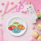 Assiettes En Carton 4 Tasses De Plaques De Papier Café (Fête)