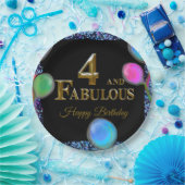 Assiettes En Carton 4e anniversaire (Fête)