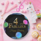 Assiettes En Carton 4e anniversaire (Fête)