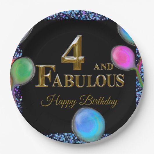 Assiettes En Carton 4e anniversaire (Devant)