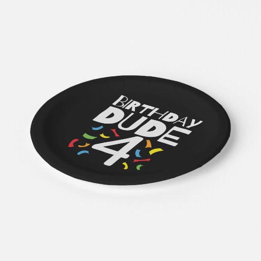 Assiettes En Carton 4e anniversaire 4 ans fête des garçons Anniversair (Angle)